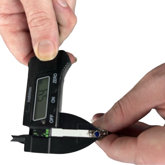 Vtg Sterling Silver Leaf Reposse Lapis Cabochon Band Ring Sz 9.25 Southwest Boho - Picture 11 of 15